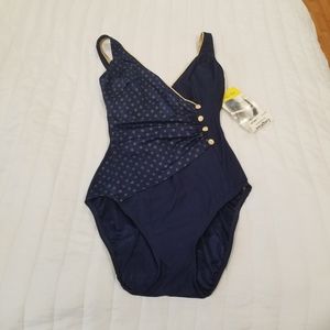 NWT dead stock vintage navy and blue bikini S/M